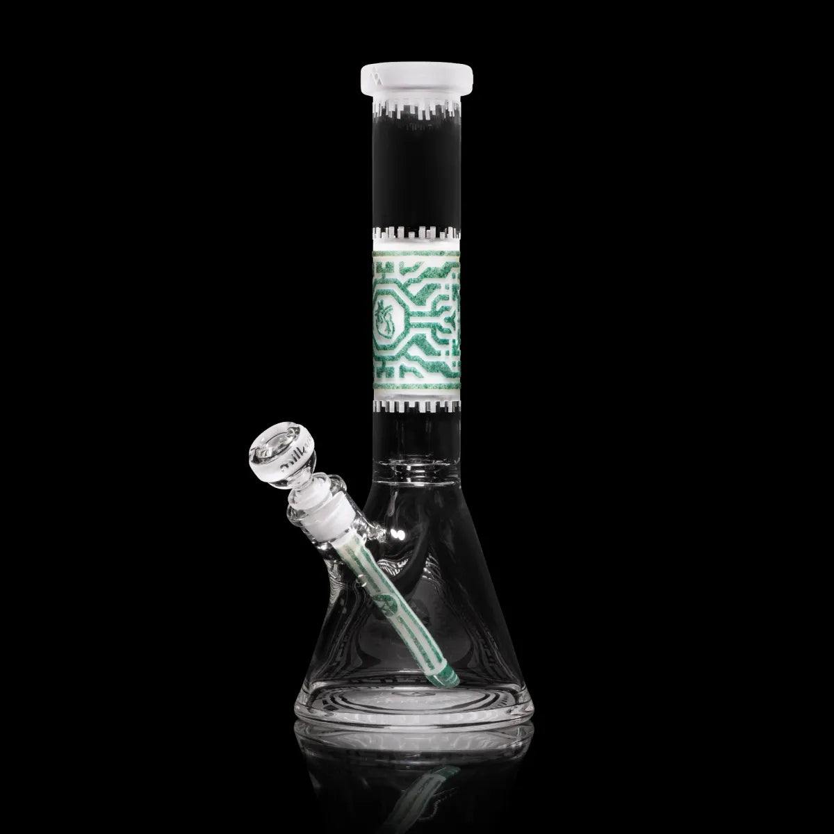 Empathic 15″ White and Green Frit Beaker Bong