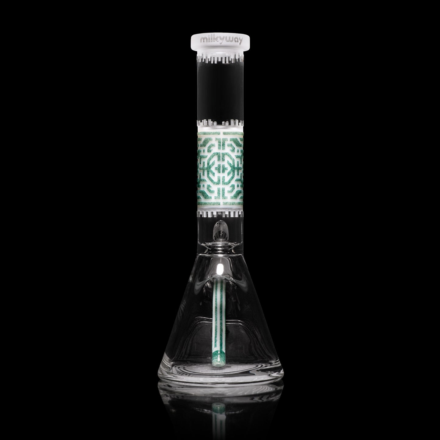 Empathic 15″ White and Green Frit Beaker Bong